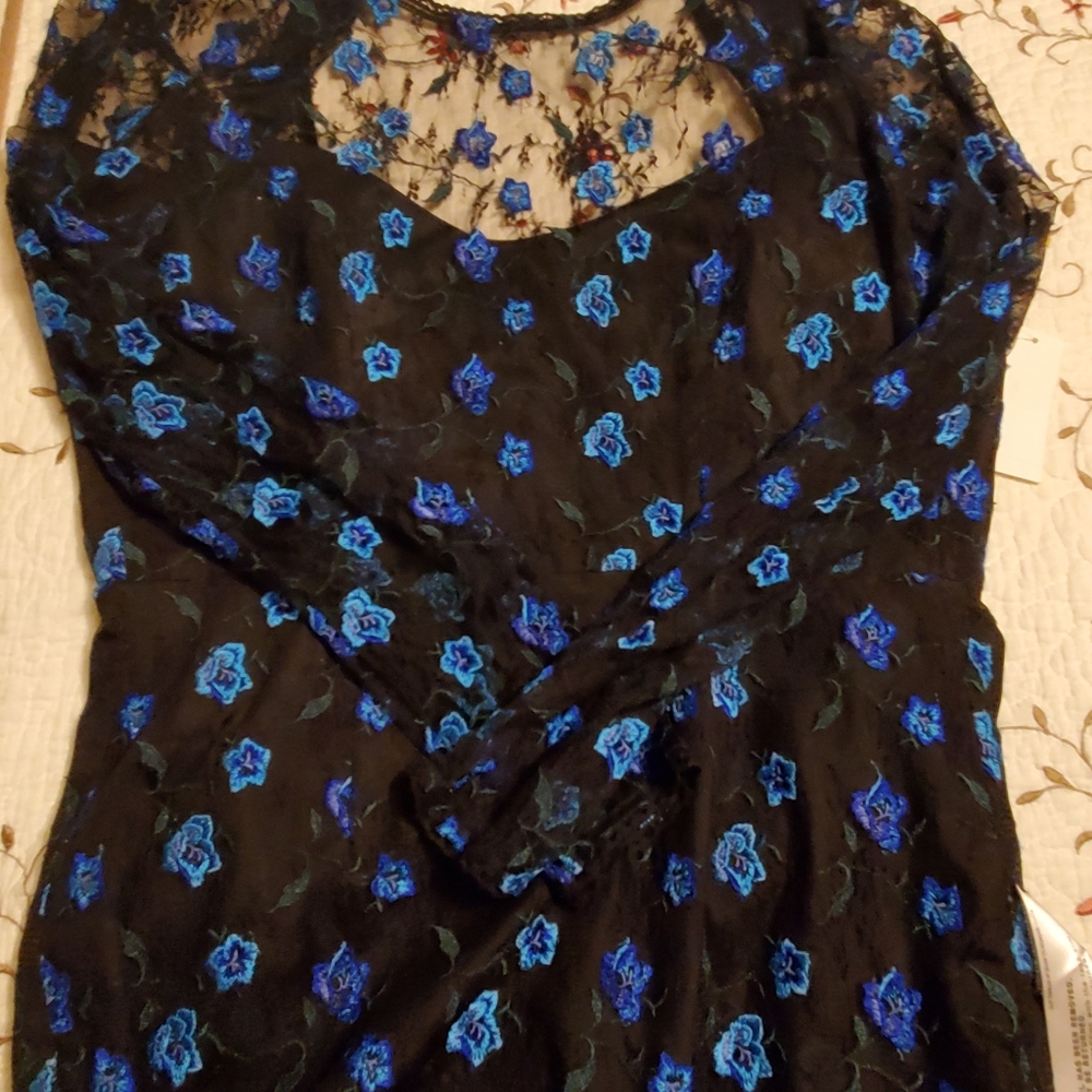 Dress the population lace dress floral M NWT